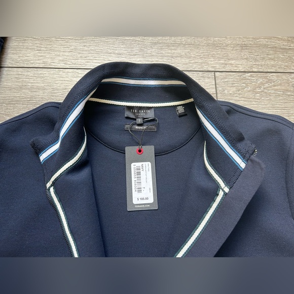 Ted Baker Tymos Navy Zip Up Sweatshirt Size 7 US SIZE 3XL - Picture 7 of 12